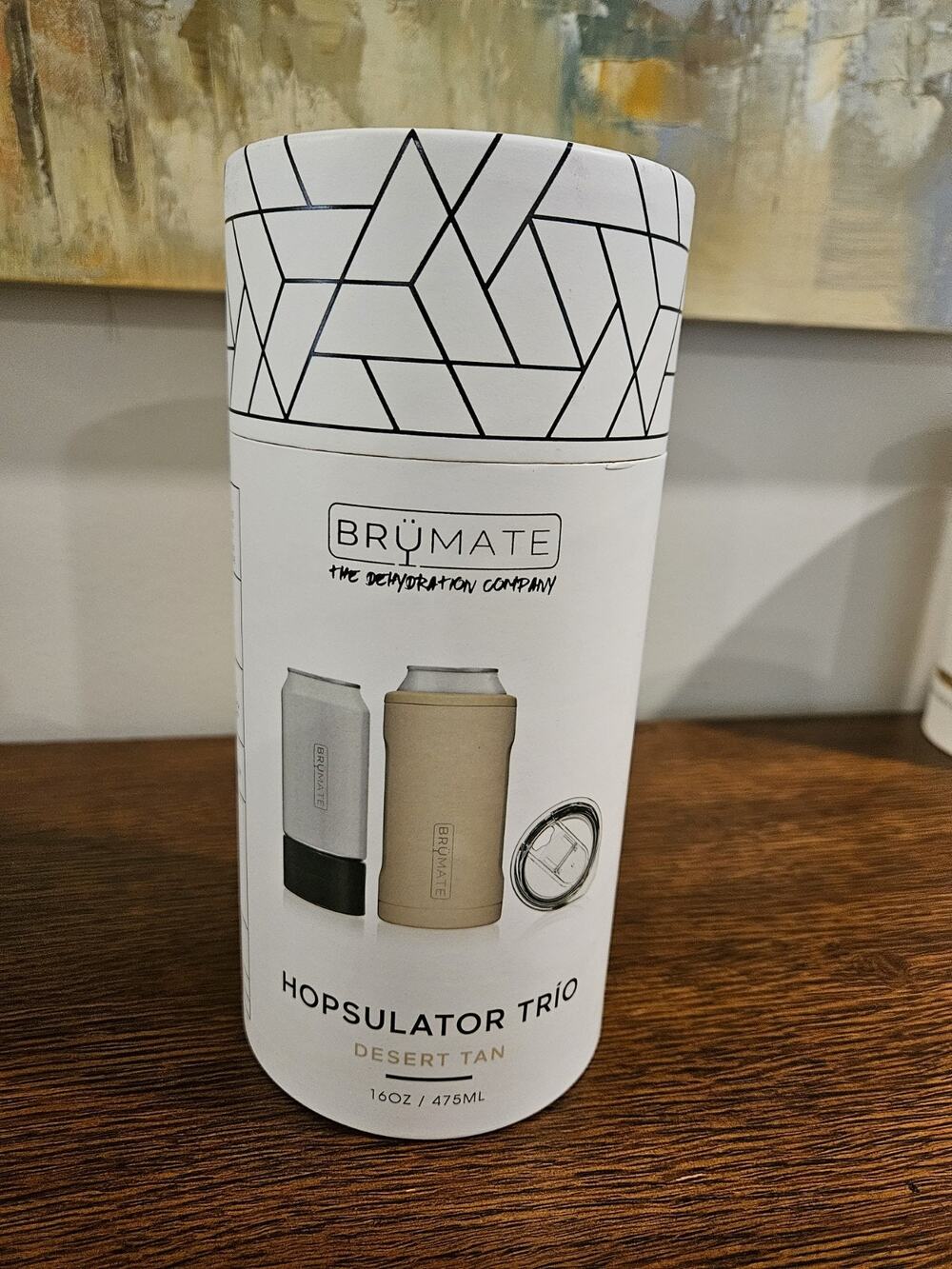Brumate Hopsulator Trio 3 in 1 Desert Tan Can Insulator 16 oz New AL Farmer Coop